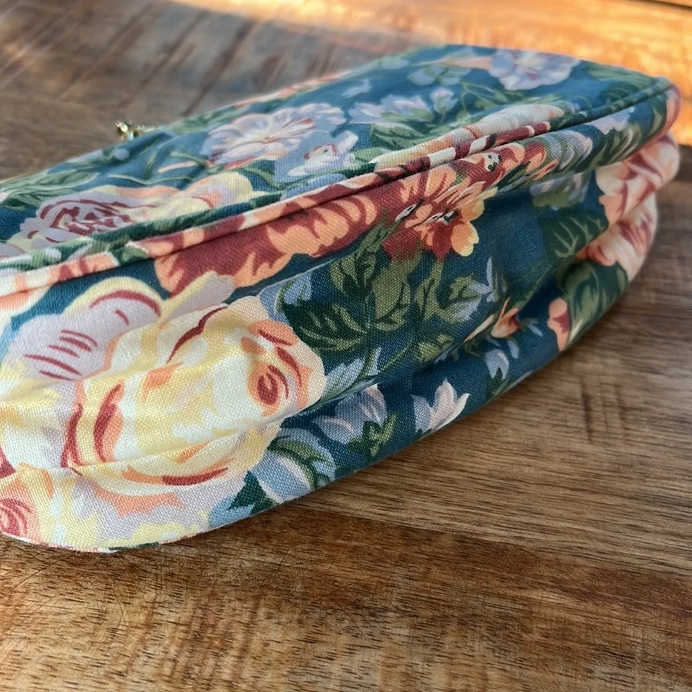 Diane Von Furstenberg Vintage Floral Fabric Cosmetic Purse